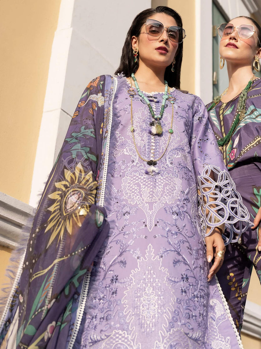 Mushq Lawana Embroidered Luxury Lawn Unstitched 3Pc Suit MSL-23-09 Ariya