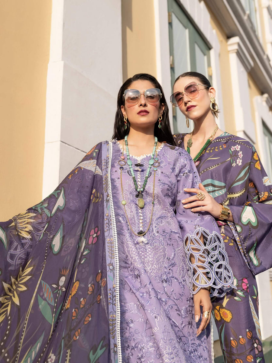 Mushq Lawana Embroidered Luxury Lawn Unstitched 3Pc Suit MSL-23-09 Ariya