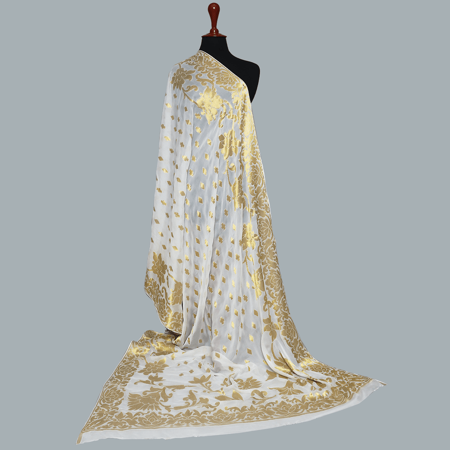 Tasneem Fabrics Women's Pure Bemberg Crinkle Dupatta - MDWH0001208