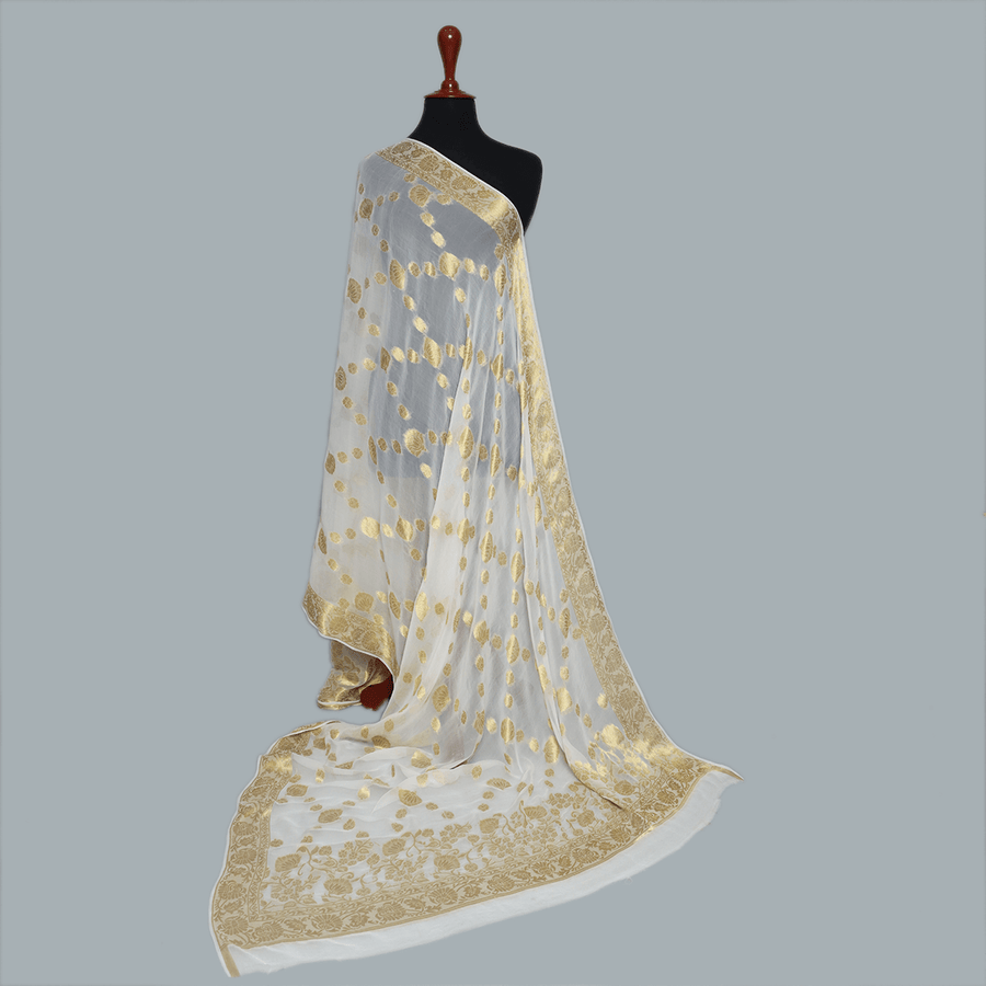 Tasneem Fabrics Women's Pure Bemberg Crinkle Dupatta - MDWH0001209