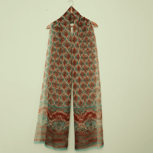 Tasneem Fabrics Women's Printed Check Zari Dupatta - MDPR0001565