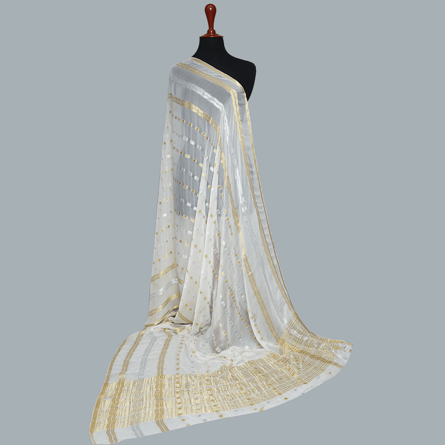 Tasneem Fabrics Women's Pure Bemberg Crinkle Dupatta - MDWH0001200