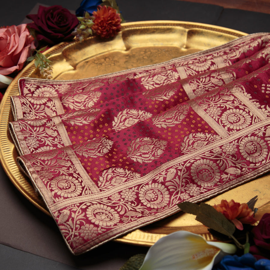 Tasneem Fabrics Women's Pure Gaji Silk Jacquard Dupatta - FBDY0002532