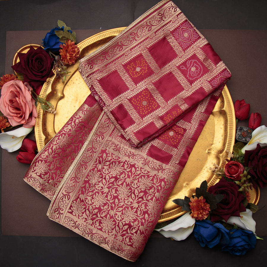 Tasneem Fabrics Women's Pure Gaji Silk Jacquard Dupatta - FBDY0002511