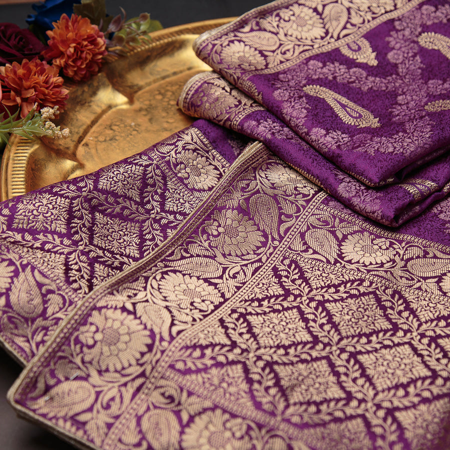Tasneem Fabrics Women's Pure Gaji Silk Jacquard Dupatta - FBDY0002588