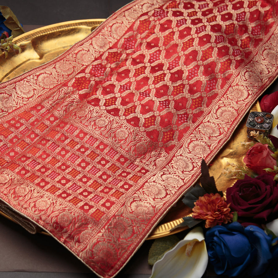 Tasneem Fabrics Women's Pure Gaji Silk Jacquard Dupatta - FBDY0002623