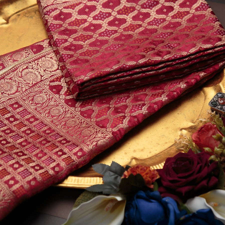 Tasneem Fabrics Women's Pure Gaji Silk Jacquard Dupatta - FBDY0002625