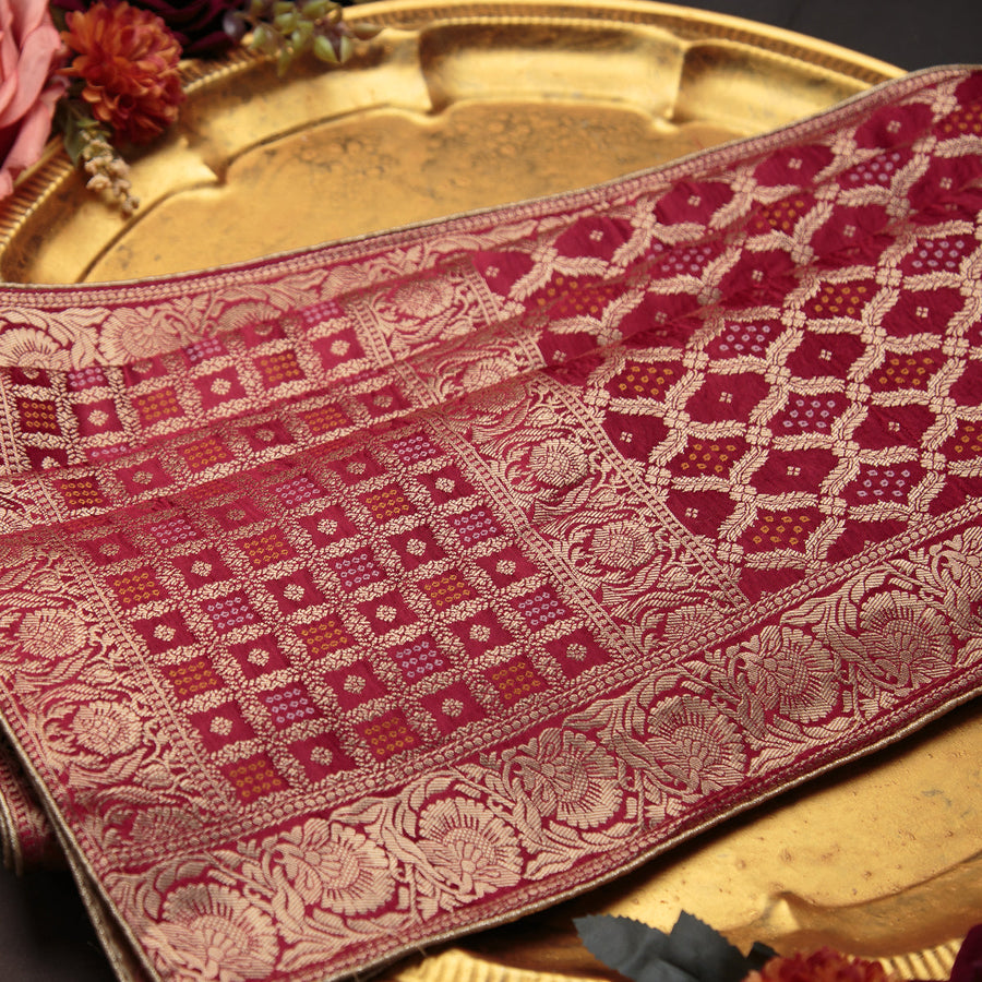 Tasneem Fabrics Women's Pure Gaji Silk Jacquard Dupatta - FBDY0002625