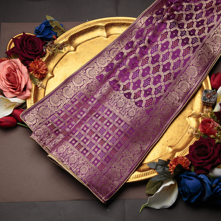 Tasneem Fabrics Women's Pure Gaji Silk Jacquard Dupatta - FBDY0002624
