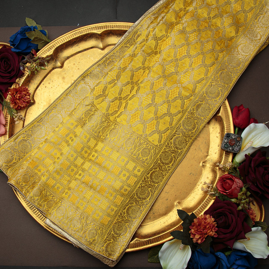 Tasneem Fabrics Women's Pure Gaji Silk Jacquard Dupatta - FBDY0002626