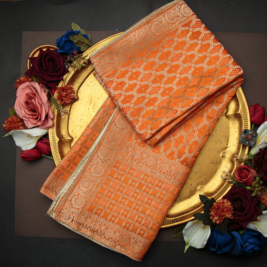 Tasneem Fabrics Women's Pure Gaji Silk Jacquard Dupatta - FBDY0002622
