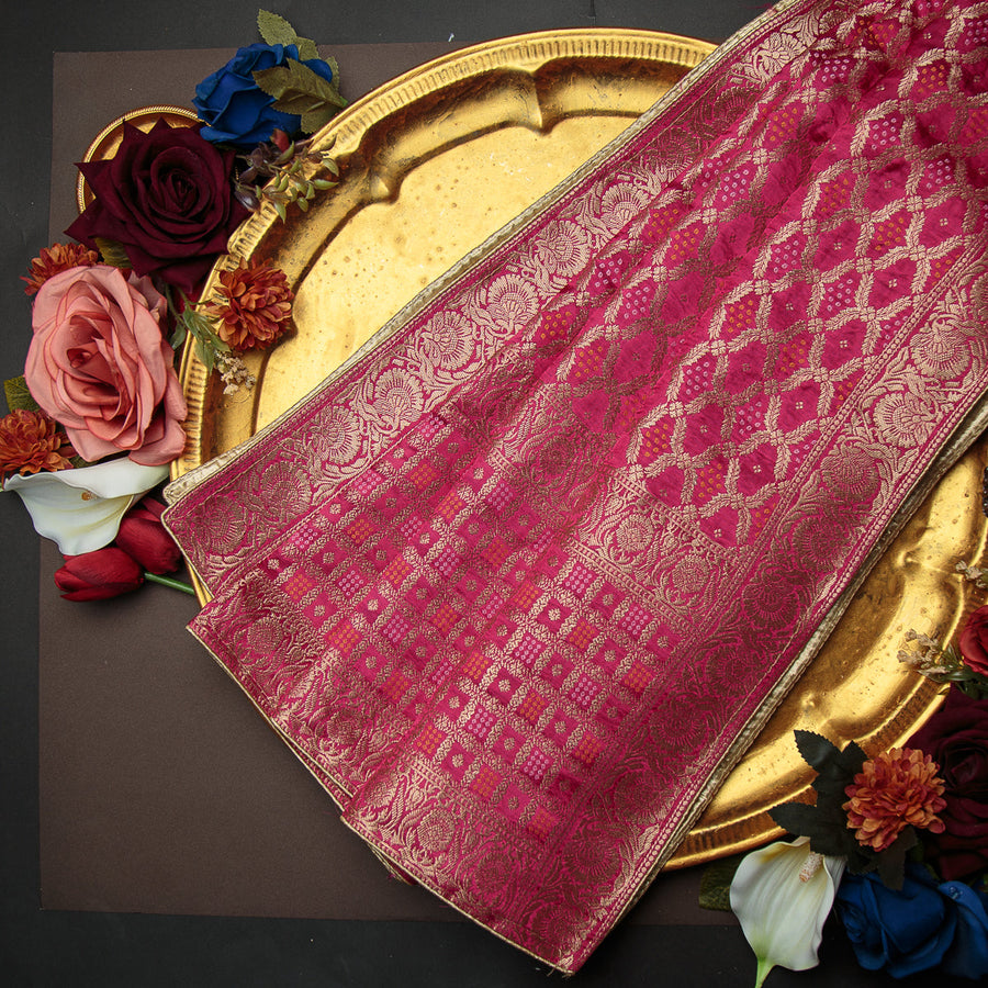 Tasneem Fabrics Women's Pure Gaji Silk Jacquard Dupatta - FBDY0002627