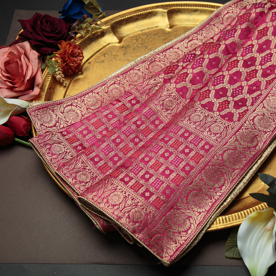 Tasneem Fabrics Women's Pure Gaji Silk Jacquard Dupatta - FBDY0002627