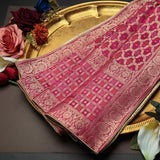 Tasneem Fabrics Women's Pure Gaji Silk Jacquard Dupatta - FBDY0002627