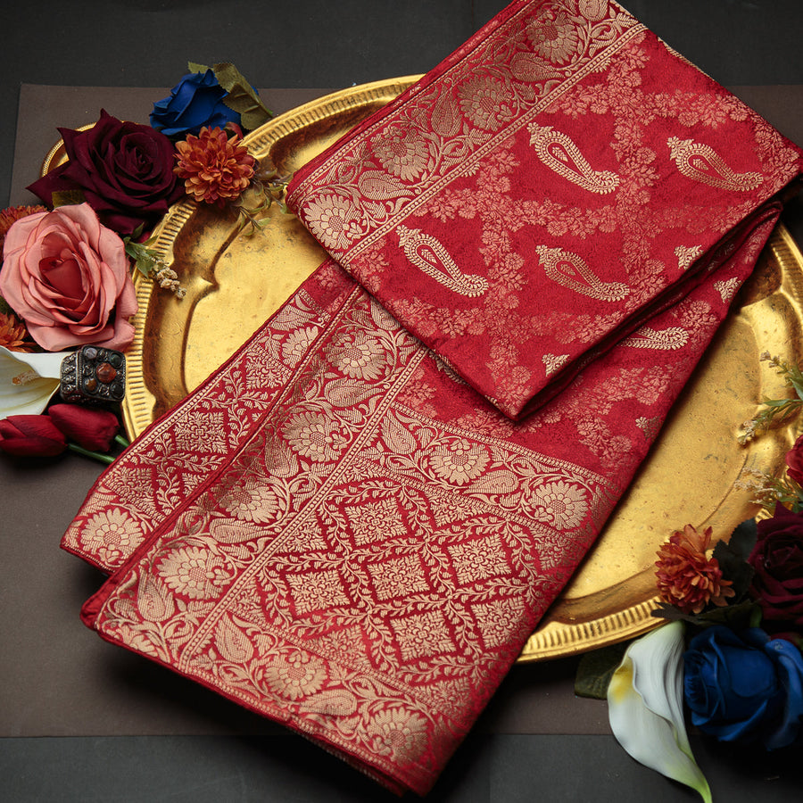 Tasneem Fabrics Women's Pure Gaji Silk Jacquard Dupatta - FBDY0002590