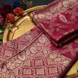 Tasneem Fabrics Women's Pure Gaji Silk Jacquard Dupatta - FBDY0002587