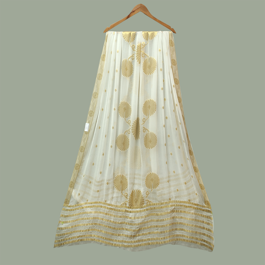 Tasneem Fabrics Women's Pure Bemberg Crinkle Dupatta - MDWH0001206