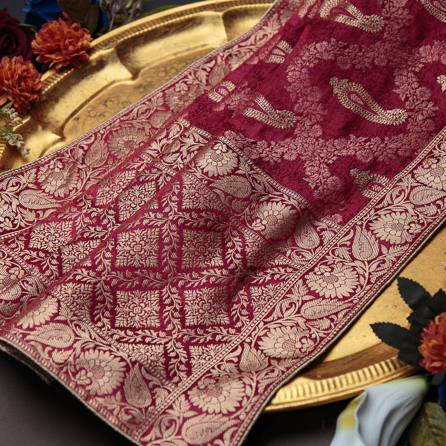 Tasneem Fabrics Women's Pure Gaji Silk Jacquard Dupatta - FBDY0002587