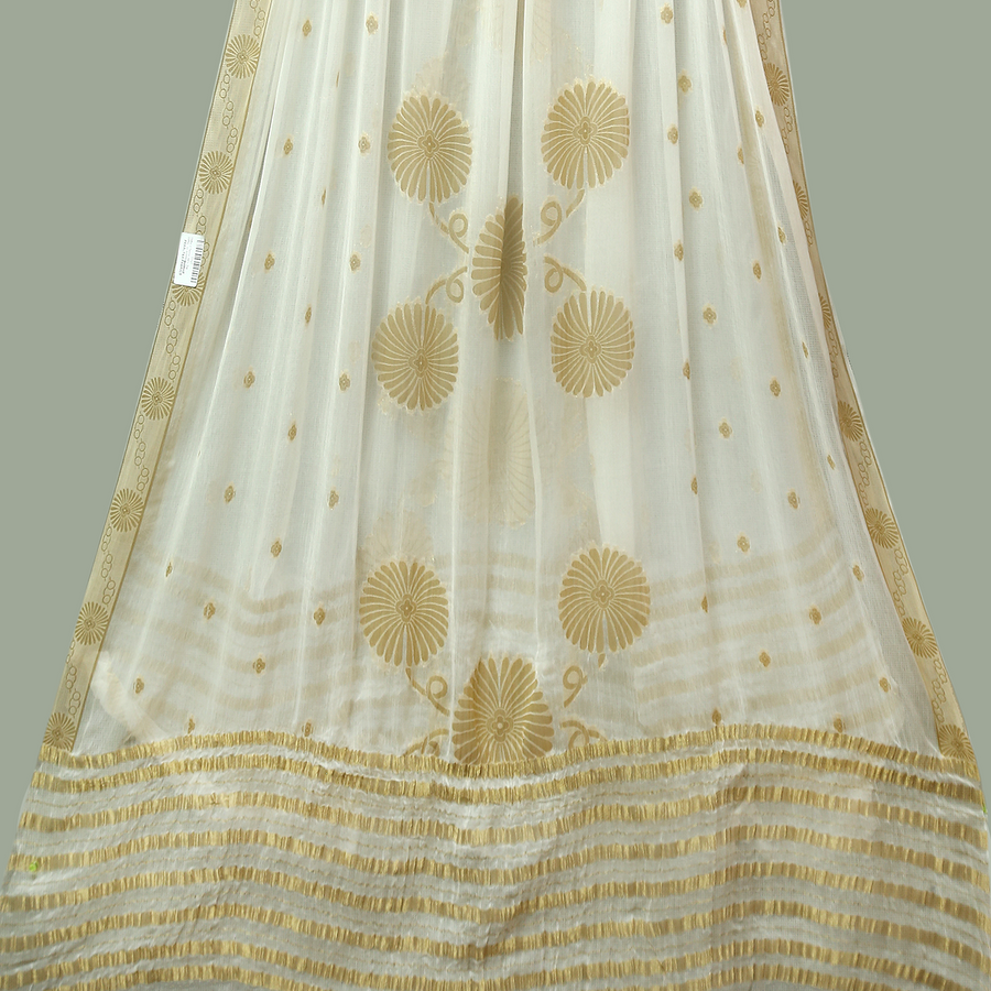 Tasneem Fabrics Women's Pure Bemberg Crinkle Dupatta - MDWH0001206