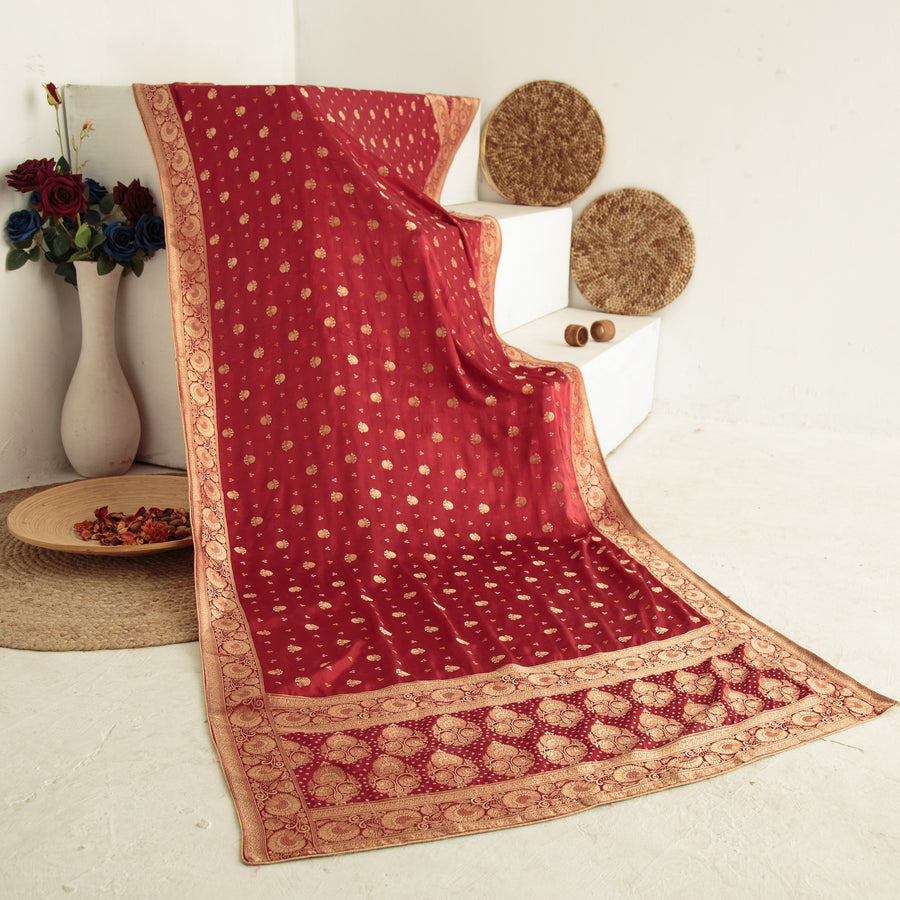 Tasneem Fabrics Women's Pure Gaji Silk Jacquard Dupatta - FBDY0002727