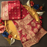 Tasneem Fabrics Women's Pure Gaji Silk Jacquard Dupatta - FBDY0002727