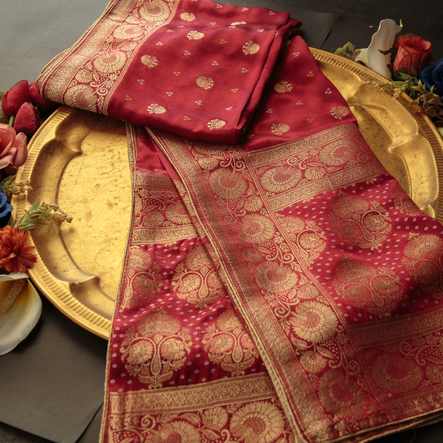 Tasneem Fabrics Women's Pure Gaji Silk Jacquard Dupatta - FBDY0002727