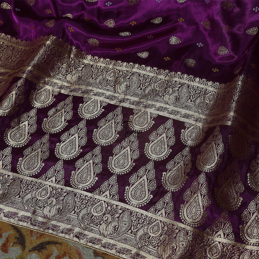 FBDY0002603-Pure Gaji Silk Jacq. Bandhni - Tasneem Fabrics