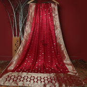FBDY0002602-Pure Gaji Silk Jacq. Bandhni - Tasneem Fabrics