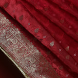 FBDY0002602-Pure Gaji Silk Jacq. Bandhni - Tasneem Fabrics