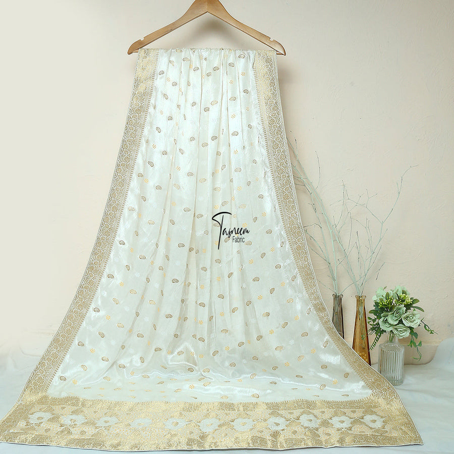 Tasneem Fabrics Women's Pure Gaji Silk Jacquard Dupatta - FBDY0002432