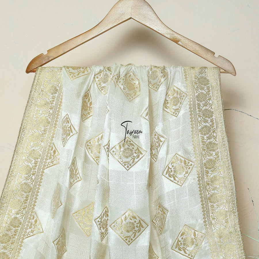 Tasneem Fabrics Women's Pure Gaji Silk Jacquard Dupatta - FBDY0002399