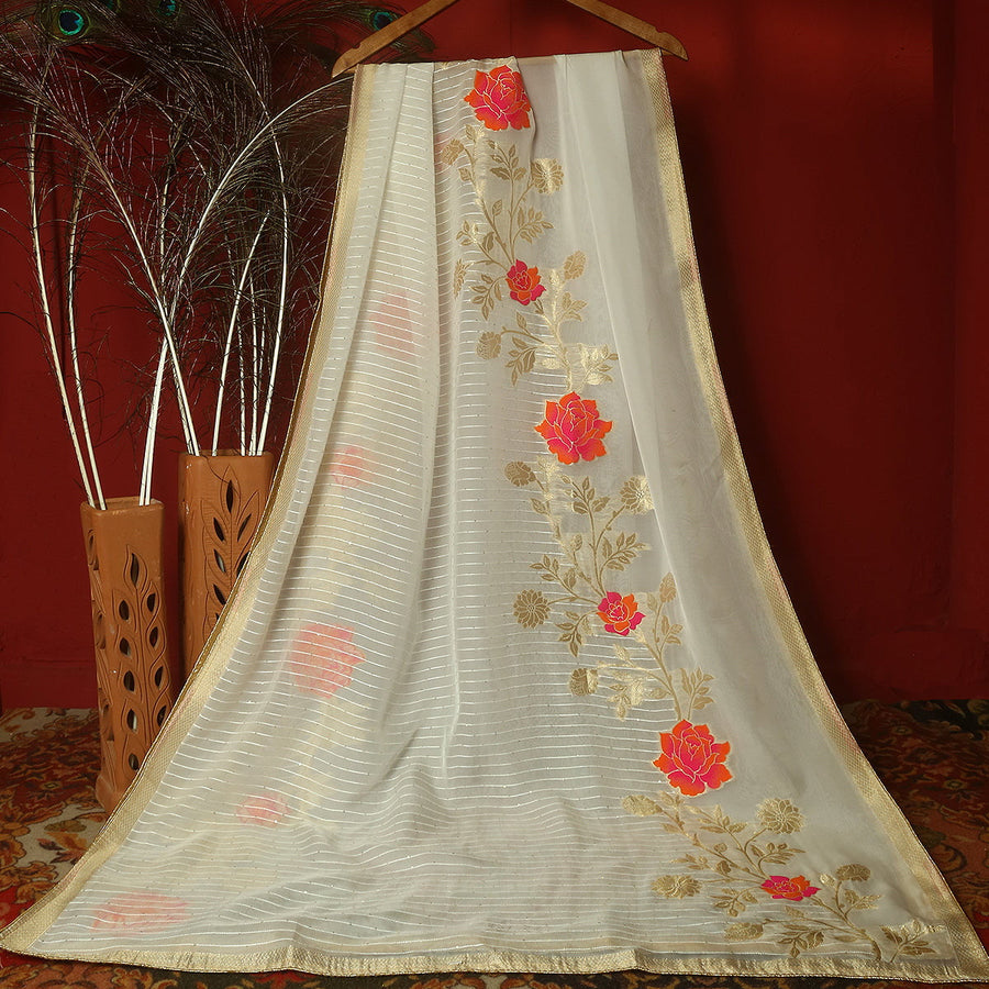 Pure Organza Jaquard-FBDY0002775 - Tasneem Fabrics
