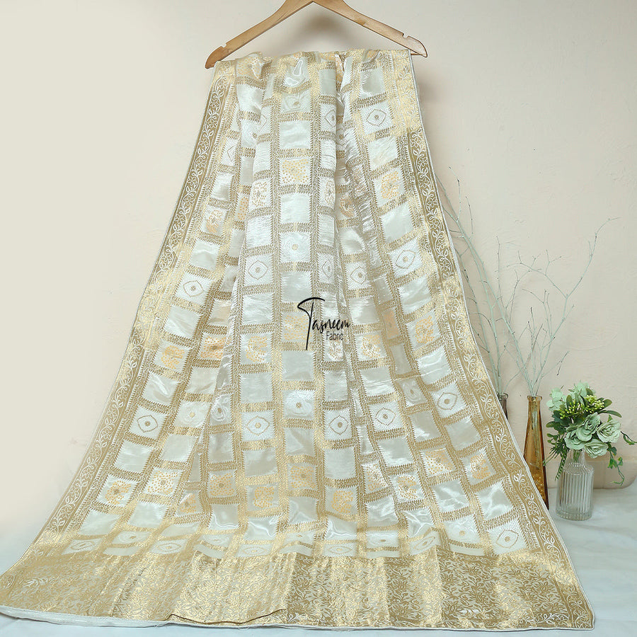 Tasneem Fabrics Women's Pure Gaji Silk Jacquard Dupatta - FBDY0002393