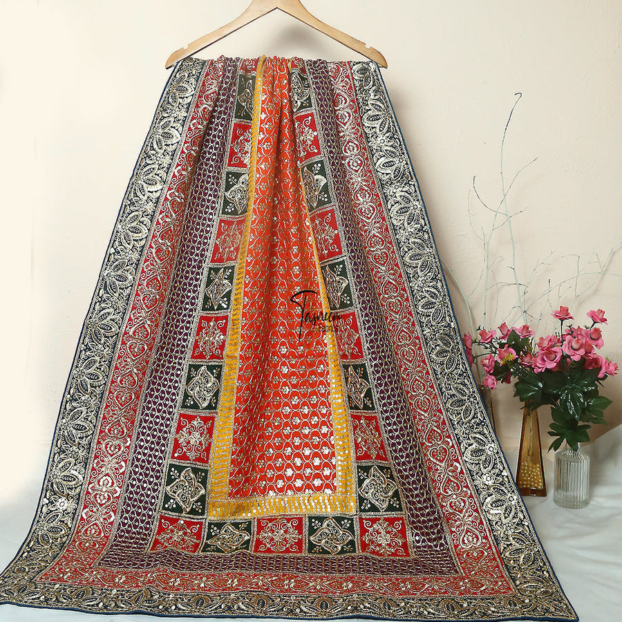 Tasneem Fabrics Women's Mumtaz Embroidered Dupatta - FBEM0000736