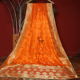 FBDY0002518-Pure Gaji Silk Jacq. Bandhni - Tasneem Fabrics