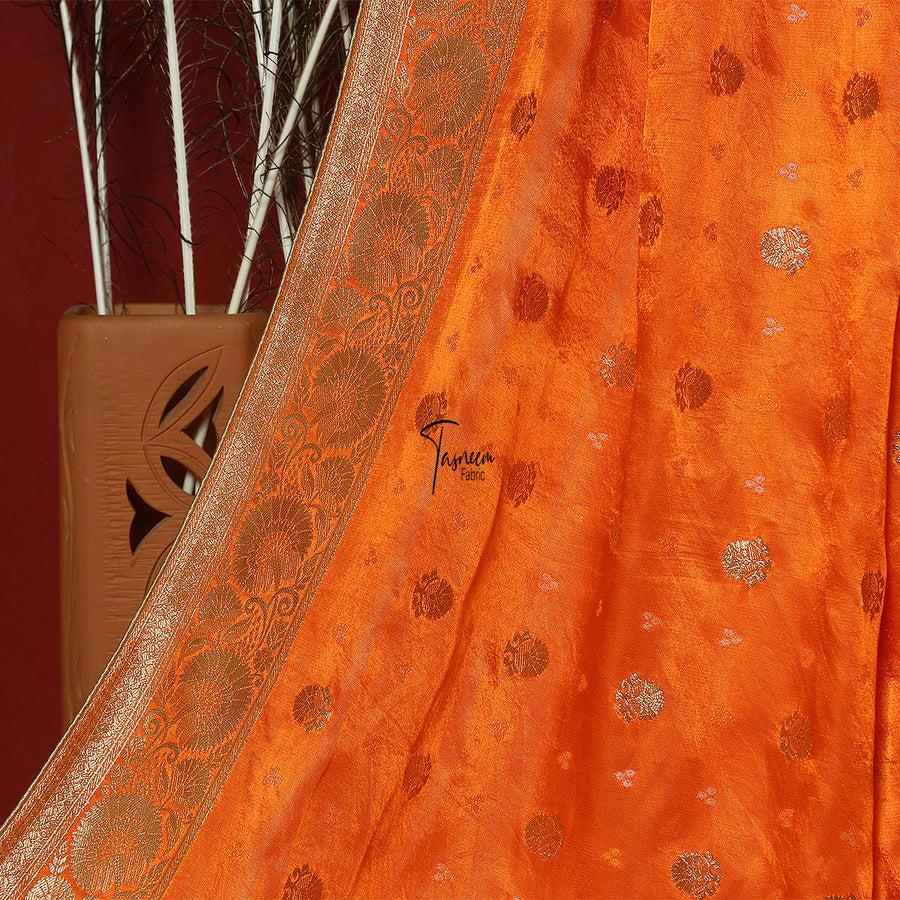 FBDY0002518-Pure Gaji Silk Jacq. Bandhni - Tasneem Fabrics