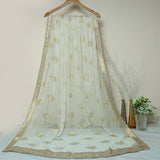 Tasneem Fabrics Women's Pure Crinkle Foil Jacquard Dupatta - FBEM0000894