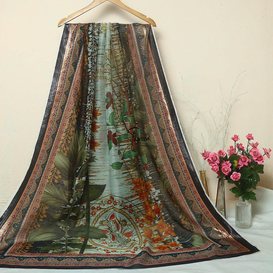 Tasneem Fabrics Women's Pure Printed Monark Dupatta - MDPR0001559
