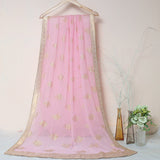 Tasneem Fabrics Women's Pure Crinkle Foil Jacquard Dupatta - FBDY0002634