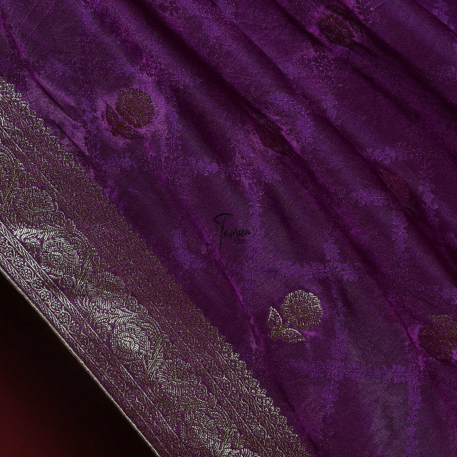 FBDY0002585-Pure Gaji Silk Zari Jacq - Tasneem Fabrics