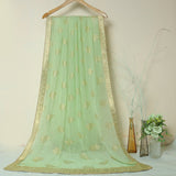 Tasneem Fabrics Women's Pure Crinkle Foil Jacquard Dupatta - FBDY0002635
