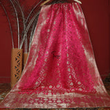 FBDY0002542-Pure Gaji Silk Jacq. Bandhni - Tasneem Fabrics