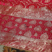 FBDY0002542-Pure Gaji Silk Jacq. Bandhni - Tasneem Fabrics