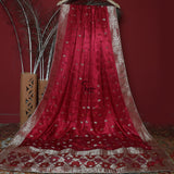 FBDY0002596-Pure Gaji Silk Jacq. Bandhni - Tasneem Fabrics
