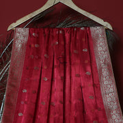 FBDY0002596-Pure Gaji Silk Jacq. Bandhni - Tasneem Fabrics