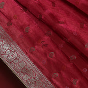 FBDY0002596-Pure Gaji Silk Jacq. Bandhni - Tasneem Fabrics