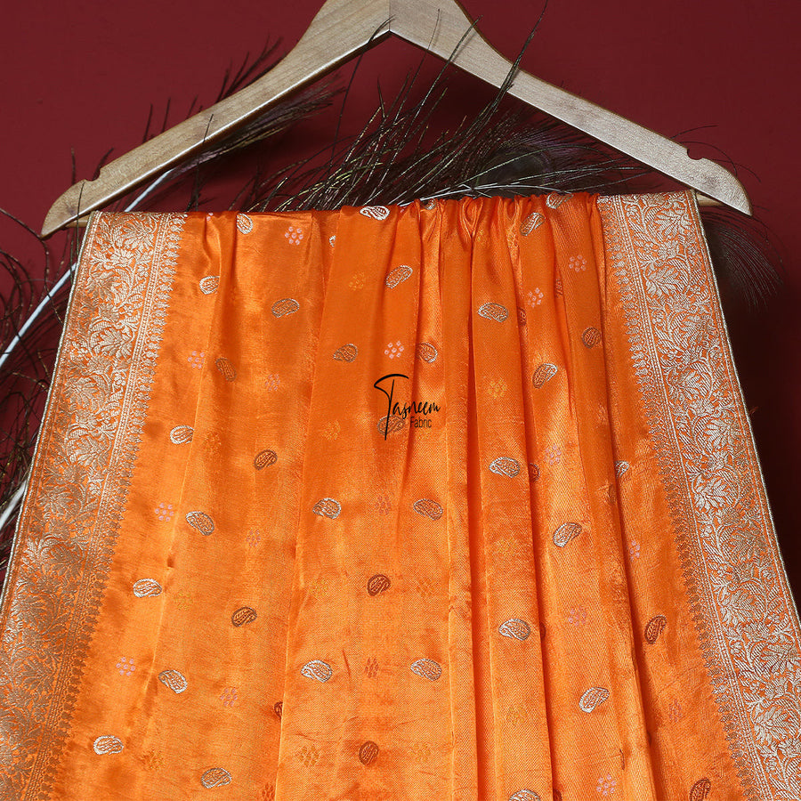 FBDY0002595-Pure Gaji Silk Jacq. Bandhni - Tasneem Fabrics