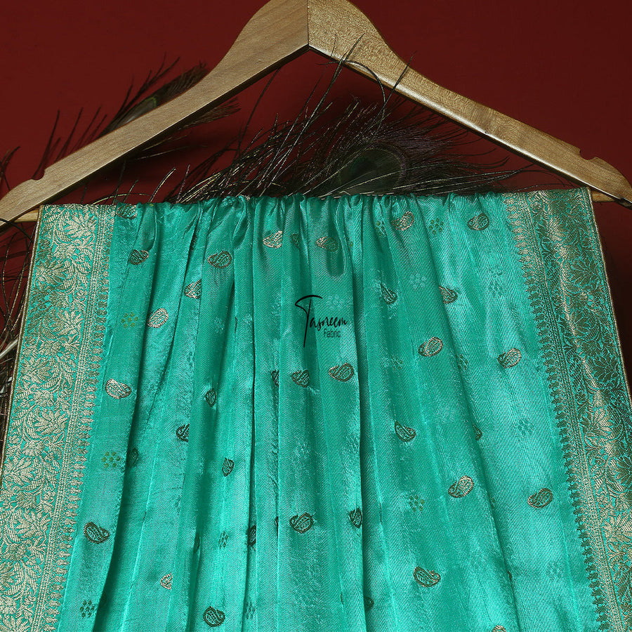 FBDY0002378-Pure Gaji Silk Jacq. Bandhni - Tasneem Fabrics