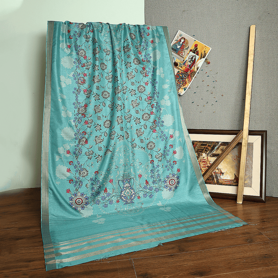 Tasneem Fabrics Women's Printed Tusser Silk Dupatta - MDPR0002484