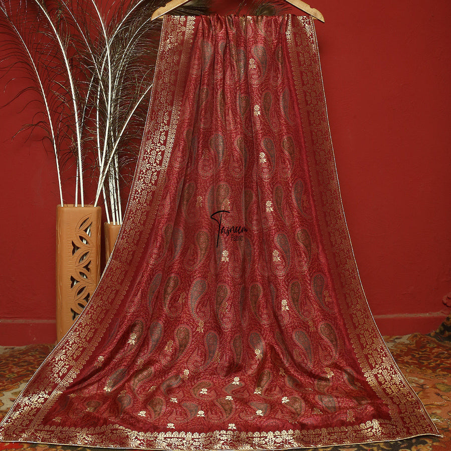 FBPR0002603-Pure Raw Silk Jacquard - Tasneem Fabrics